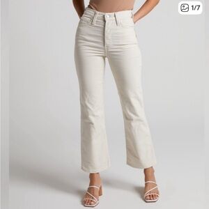 Levis White Tab Ribcage Crop Boot Corduroy